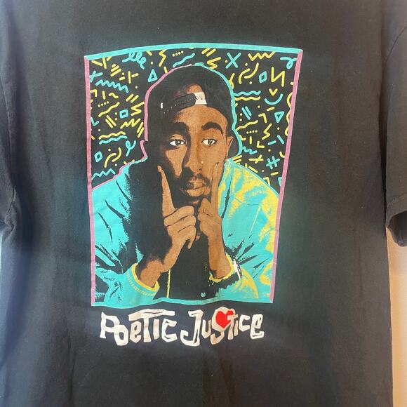 Tupac Shakur Graphic Tee Poetic Justice Large Unisex P.Diddy - Picture 3 of 4